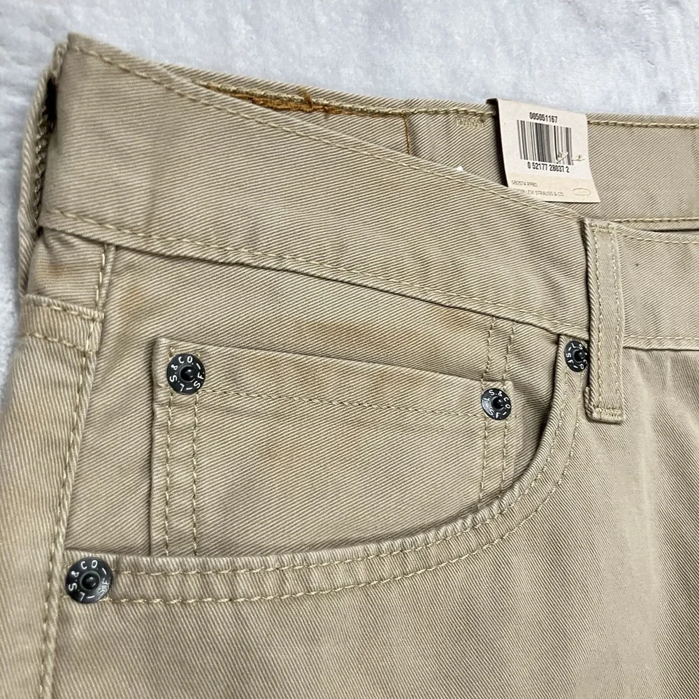 Levi's 505 Regular Fit‎ Jeans Mens Size 38x30 Khaki Straight Leg NWT